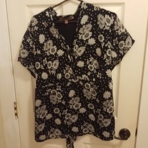 Black flowered top
